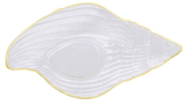 Glas Opbevaring m. Guldkant-Smal Konkylie