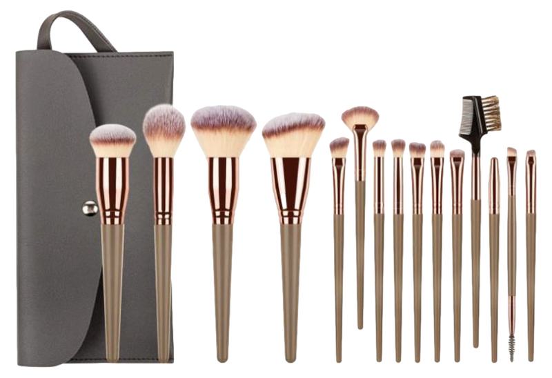 Makeup Børstesæt med Etui - 15 stk. 