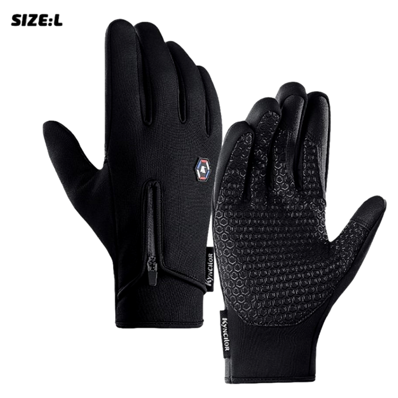Vandafvisende Vinterhandsker / Cykelhandsker med Touch og Anti-Slip-Large
