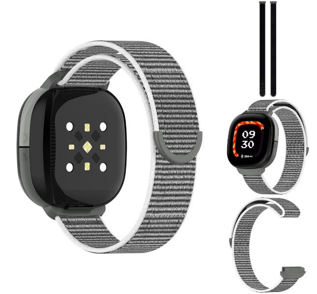 Flettet nylon urrem til Fitbit Ace LTE i muslingeskal farve