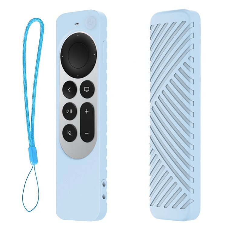 Blåt silikone cover til Apple TV Siri Remote 3. gen frontvisning