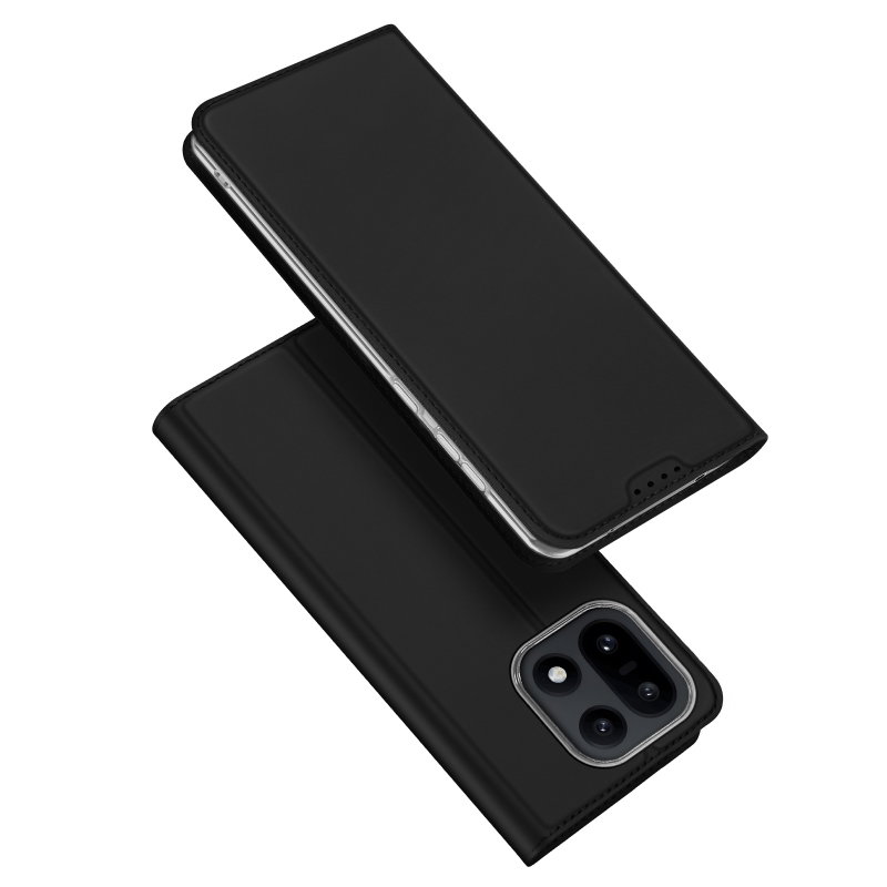 OnePlus 15 5G Flip Cover med Kortholder og Ståfunktion i Kunstlæder – Sort