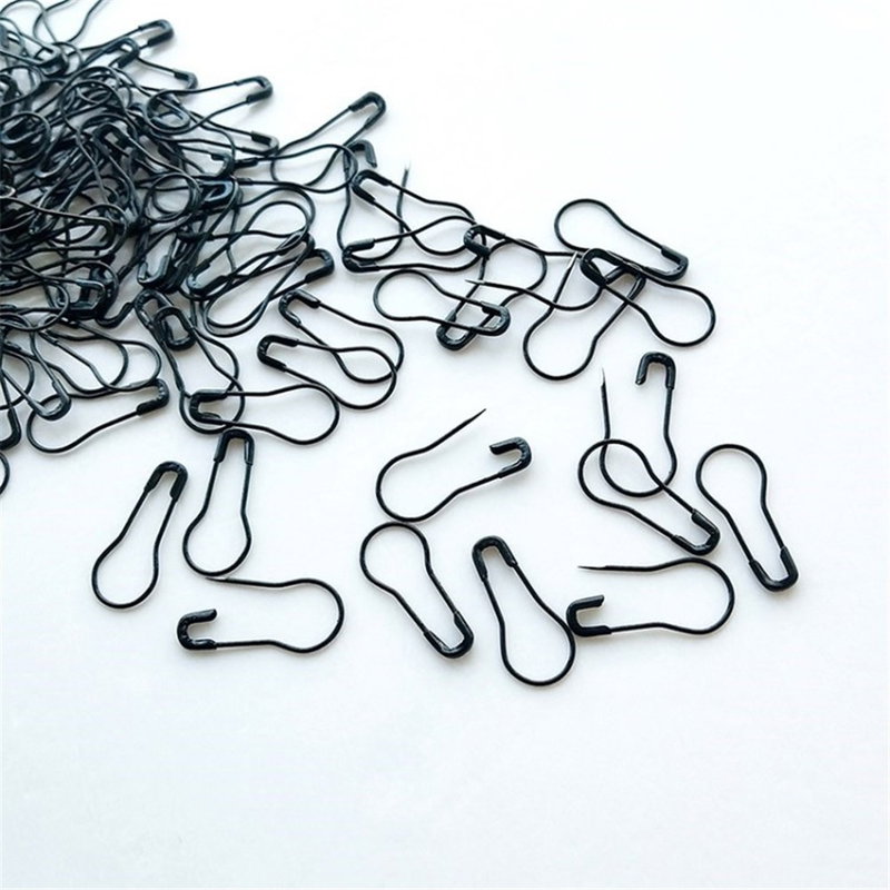 Sikkerhedsnåle i metal – 100 stk. – Sort – Til syning, strik & hobbyprojekter