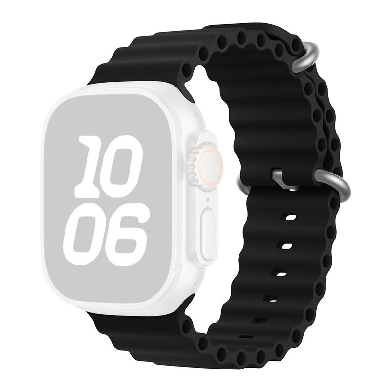 Wave Silikone Rem til Apple Watch 38 / 40 / 41mm-Sort