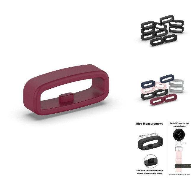 Silikone urrem holder 20mm vinrød forside