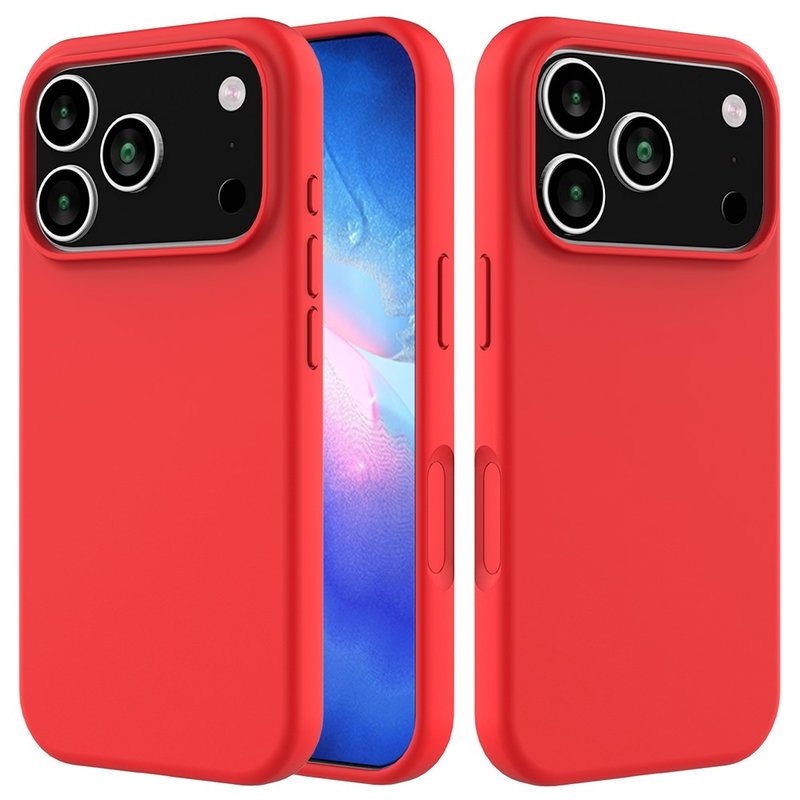 iPhone 17 Pro Silikone Cover med Blød Inderside - Rød