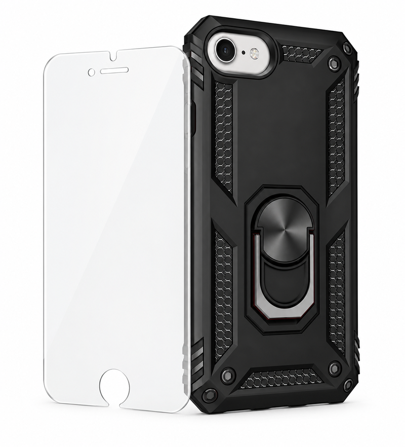 Pakke m. iPhone 7 & 8 Beskyttelsesglas / Skærmbeskyttelse & Hybrid Armor Cover til iPhone 7 / 8 / SE (2020)