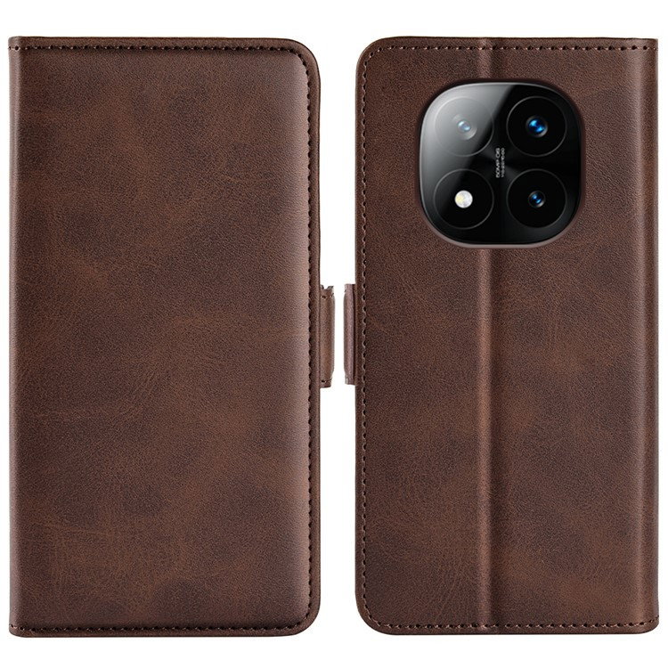 Xiaomi Redmi Note 14 Pro+ 5G Læder Flip Cover - Brun