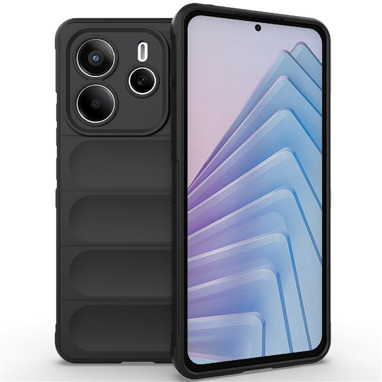 Xiaomi Redmi Note 14 5G Wave Silikone Cover - Sort