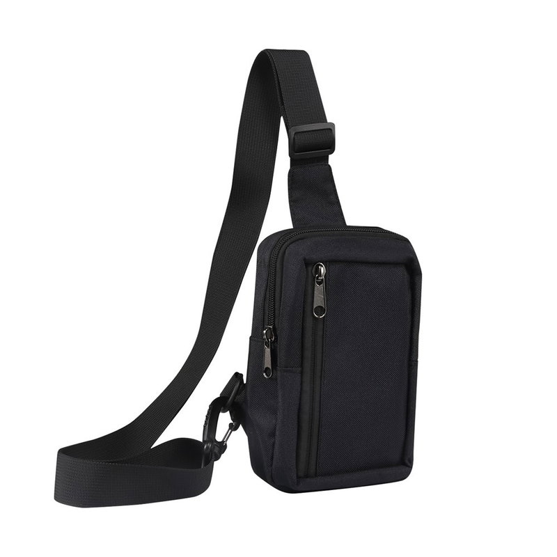 Skuldertaske til Mobiltelefon – Vandafvisende Nylon & Justerbar Rem, Sort