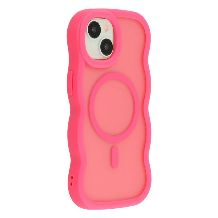 Wavy Cover til iPhone 14 Plus / 15 Plus med MagSafe - Pink