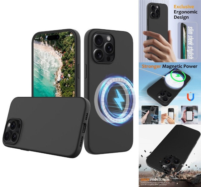Sort iPhone 16 Pro magnetisk cover