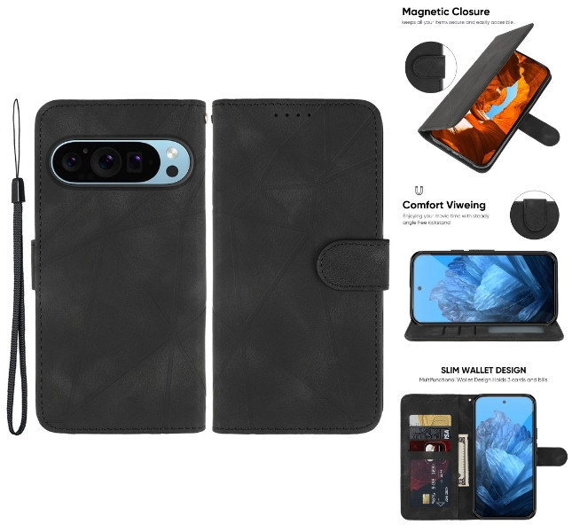 Rødt lædercover til Google Pixel 8 Pro set forfra