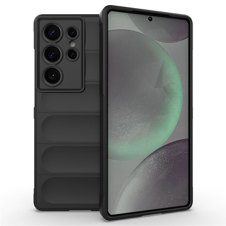 Samsung Galaxy S25 Ultra Wave Silikone Cover - Sort