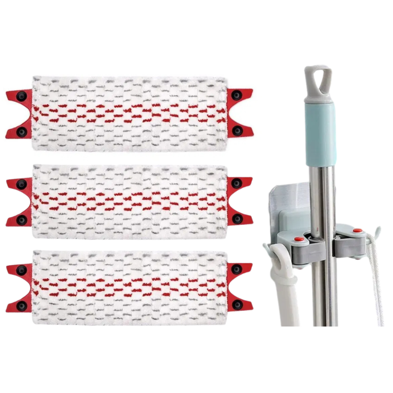  3x Vileda UltraMax Mopper & 1 x Vægmonteret Moppeholder