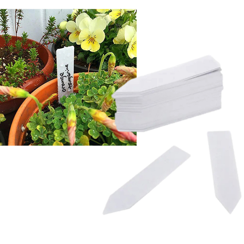 100 stk. Stiketiketter / Plantemærker / Planteskilte i Hvid Plast