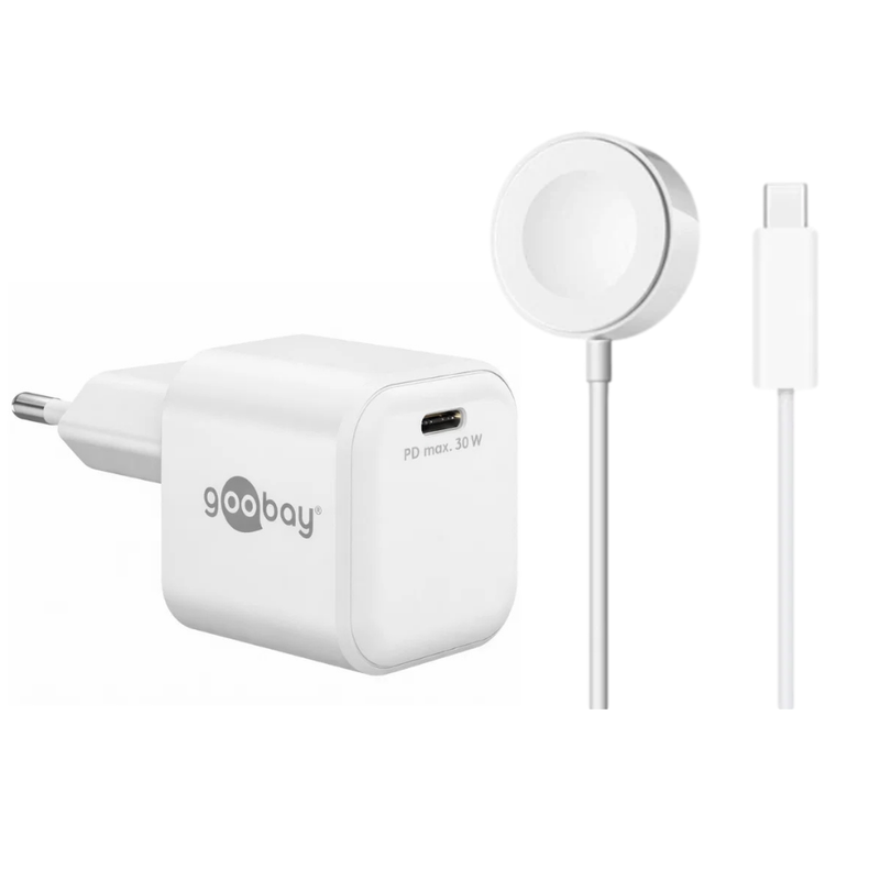 Oplader til Apple Watch med Kabel og 30W Adapter