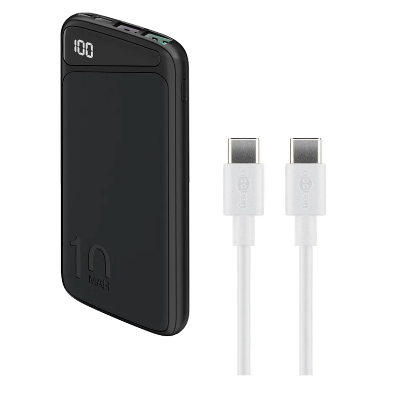 Powerbank & USB-C Kabel Pakke – 10.000 mAh og 2 meter Oplader Kabel