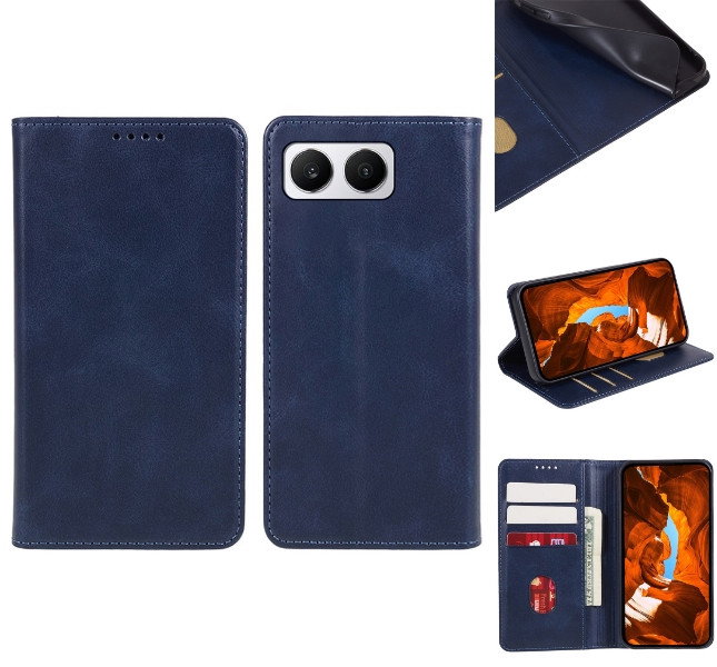 OnePlus Nord 4 Wallet Cover i blå med kalvtekstur