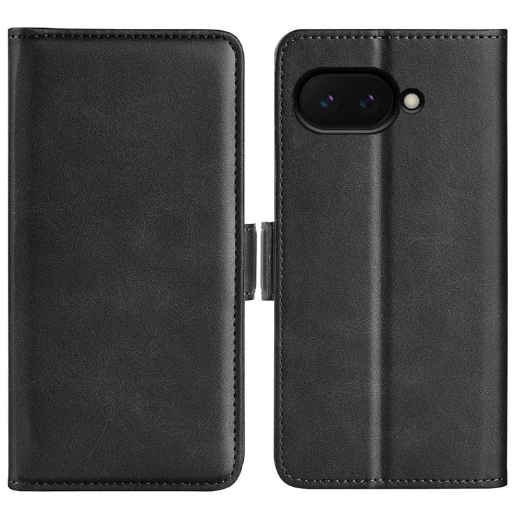 Google Pixel 9a Læder Flip Cover - Sort