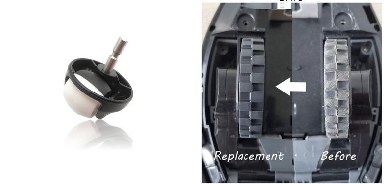 Pakke m. 1stk Næsehjul m/ Beslag til iRobot Roomba & 1stk 2x Anti-Snavs Dæk til Alle iRobot Roomba