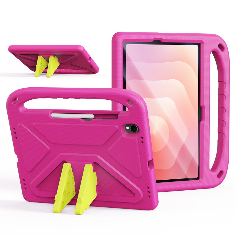 Samsung Galaxy Tab S11 Børne Cover i Skum Materiale med Håndtag & Støttefod - Lyserød