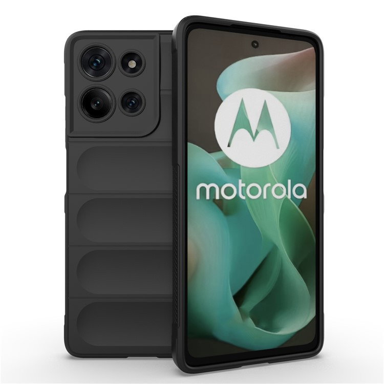 Wave Silikone Cover til Motorola Moto G75 5G – Sort