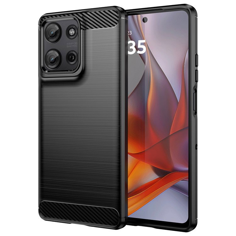 Cover til Motorola Moto G75 5G i TPU med kulfiberstruktur