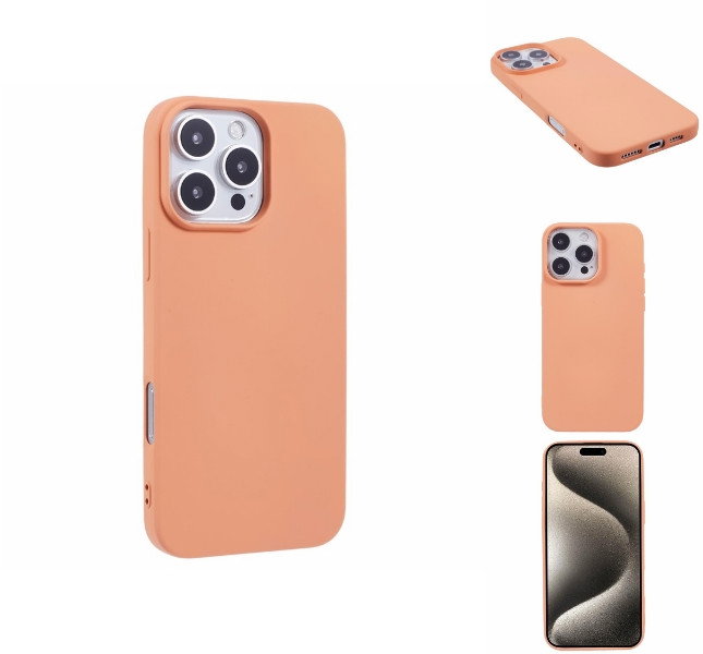 Stødsikkert TPU Cover til iPhone 16 Pro Max - Orange set forfra