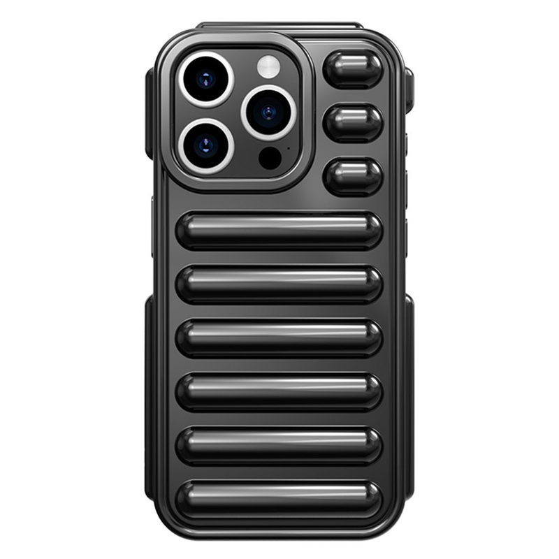 iPhone 15 Pro Max Cover - stødsikkert med ribbet greb - Sort