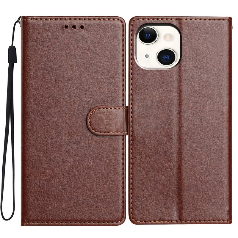 iPhone 14 Plus Flip Cover med kortholder - Brun