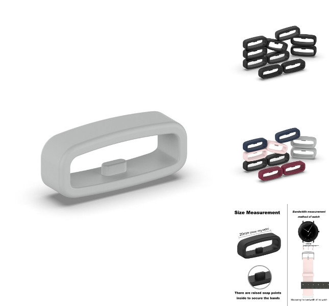 Silikone urrem båndholder 20mm skridsikker fra side