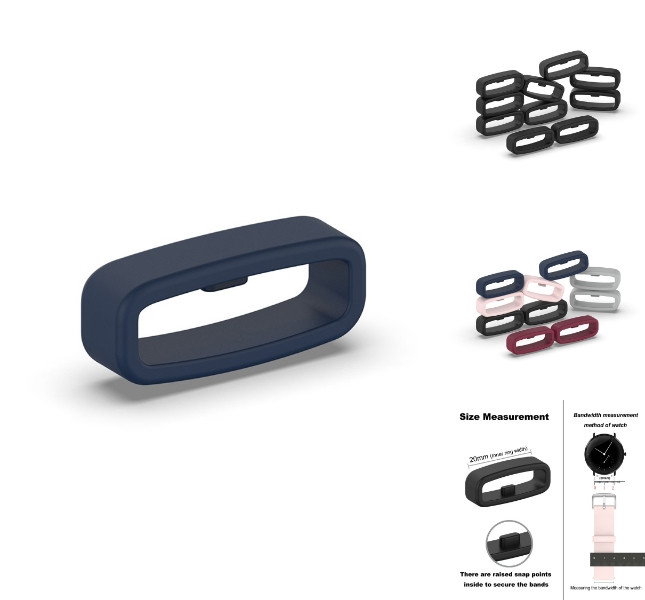 Silikone urrem holder 20mm mørkeblå