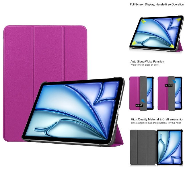 Lilla PU-læder iPad Air 11 cover