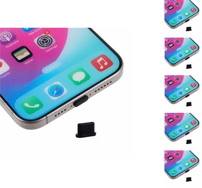 USB-C beskyttelsesprop i sort silikone