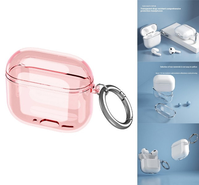 Transparent AirPods 4 cover med opladningsetui