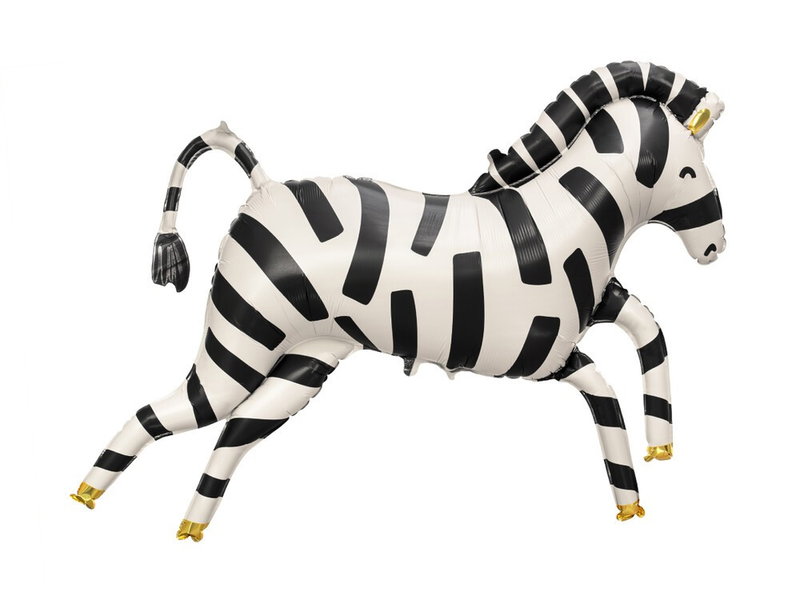 Safari Zebra Folieballon til Børn, Stor Ballon til Luft eller Helium