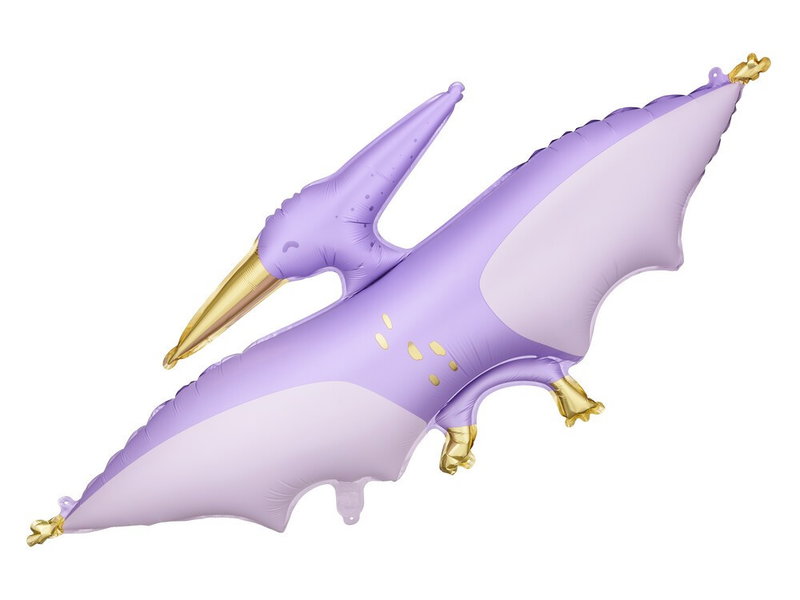 Pterodactyl Dinosaur Folieballon med Sugerør, Stor Dino Ballon til Børn