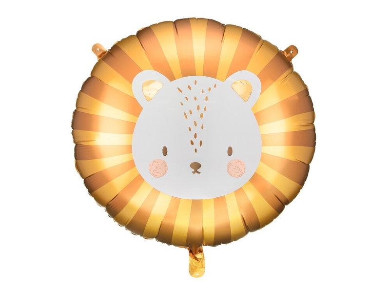 Brølende Løve Ballon til Børn, Folieballon med Sugerør til Luft eller Helium