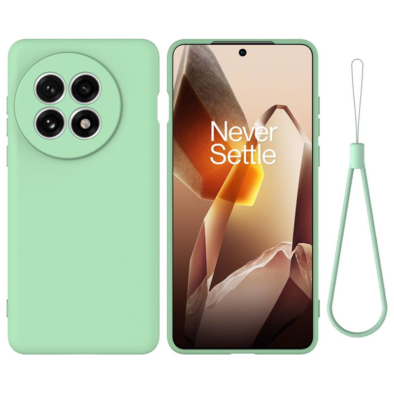 OnePlus 13R Silikone Cover med Håndrem - Grøn