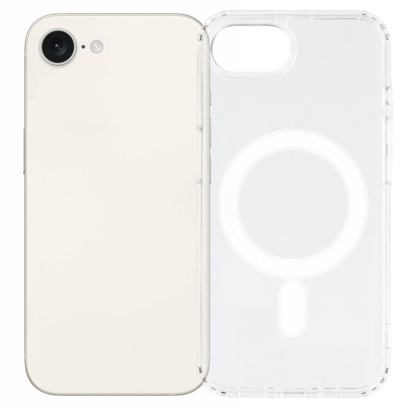 Gennemsigtigt iPhone 16e / 17e Silikone Cover med MagSafe