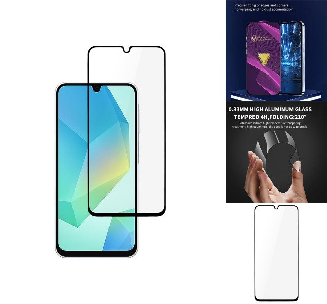 Skærmbeskyttelse installeret på Samsung Galaxy A16 5G