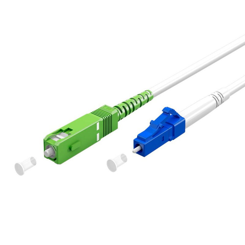 Fiberkabel 9/125 OS2 (SC-APC / LC-UPC) Simplex i Hvid-3 meter