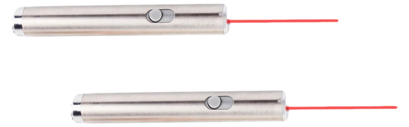 2 Stk. 2-i-1 Laser Pointer / Lommelygte