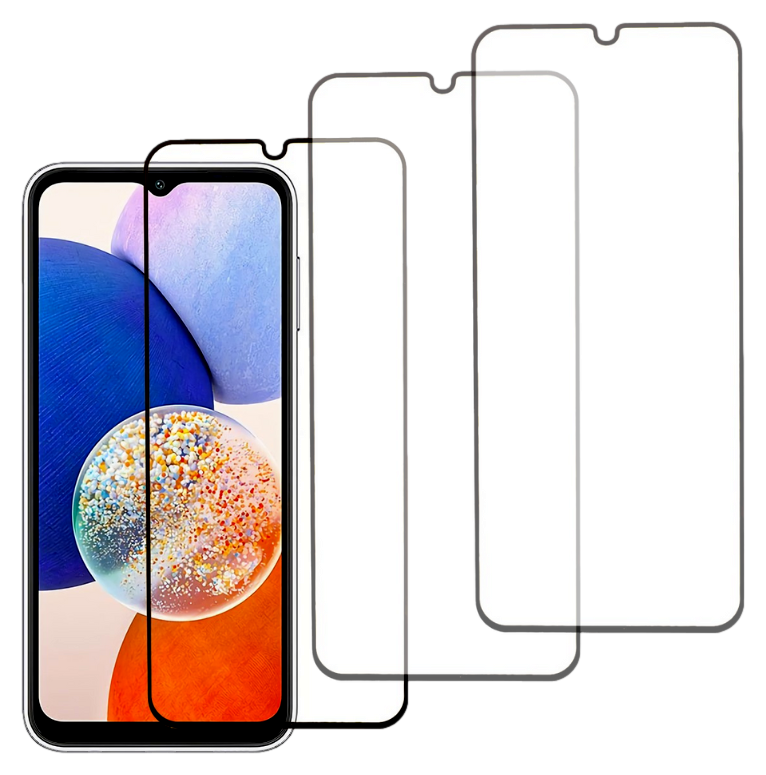 3 Stk. Samsung Galaxy A14 4G / 5G Beskyttelsesglas med Kant / Skærmbeskyttelse