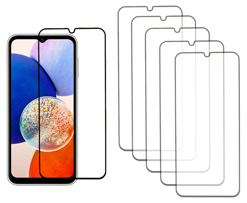 5 Stk. Beskyttelsesglas / Skærmbeskyttelse / 3D Glas til Samsung Galaxy A14 4G / 5G