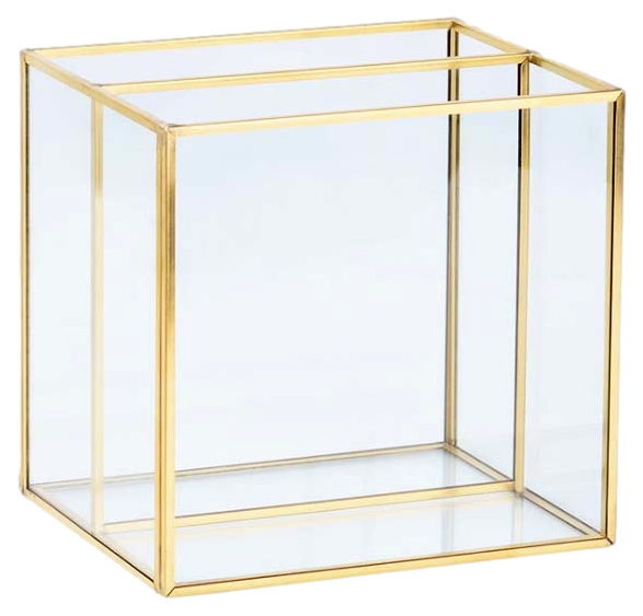 Makeup Organizer m. 2 Rum i Glas & Messing