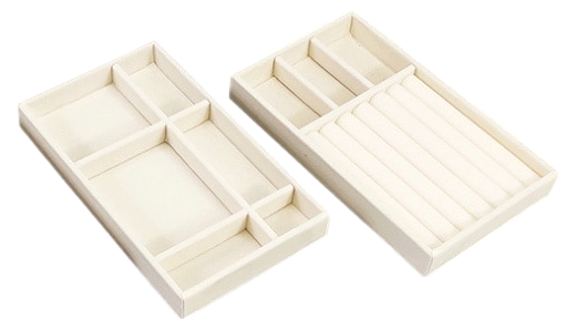 2 stk. Beige Smykkefade / Smykkebakke