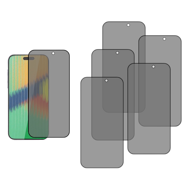 5 stk Beskyttelsesglas / Skærmbeskyttelse / Privacy Glas til iPhone 15 Pro
