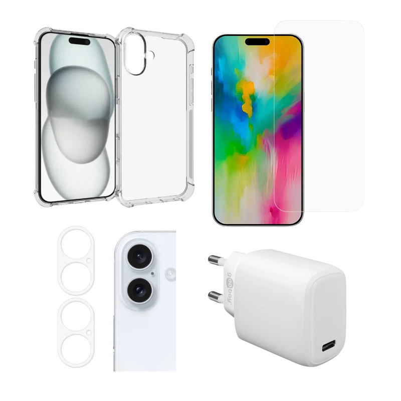 Tilbehørspakke til iPhone 16 Plus - Alt i én pakke